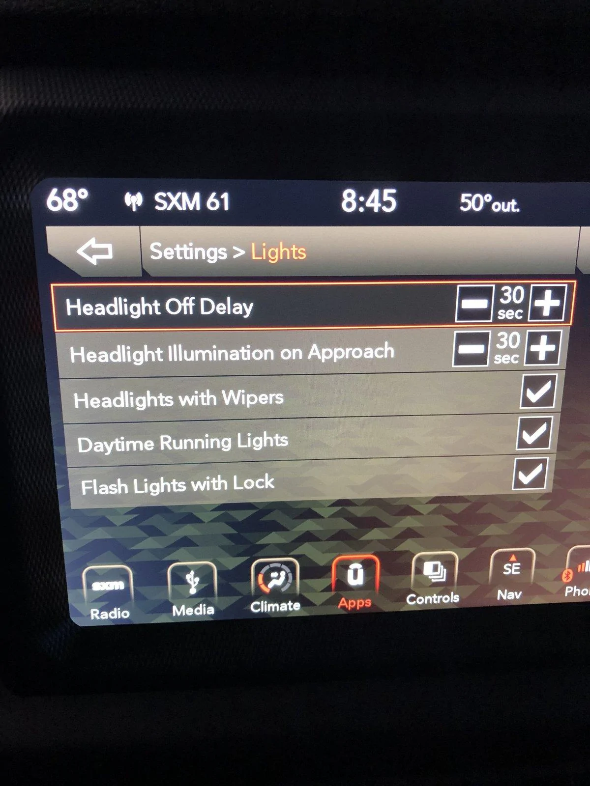Jeep Wrangler JL LED Lights U-Connect menu screen shot request CFD276BE-2F3B-4D97-8EA1-9617DDDBA756