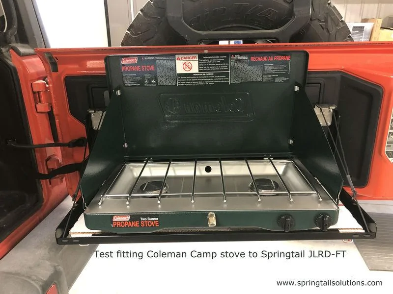 Jeep Wrangler JL Tailgate storage Test%20fit%20JLRD%20Coleman%20stove%20head%20on_zpstdinfbqd