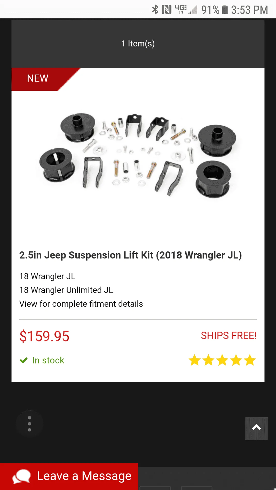 Jeep Wrangler JL Rough Country released 2.5 inch lift today for JL Wrangler Screenshot_20180211-155311