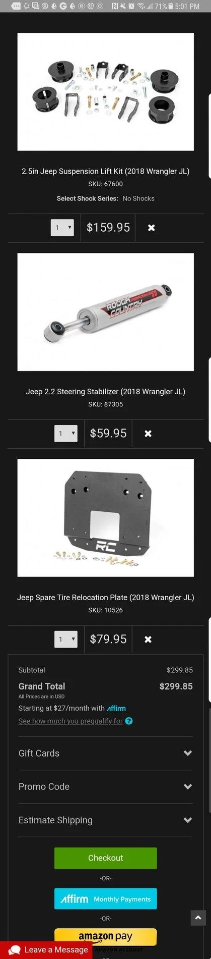 Jeep Wrangler JL Rough Country released 2.5 inch lift today for JL Wrangler Screenshot_20180211-170130