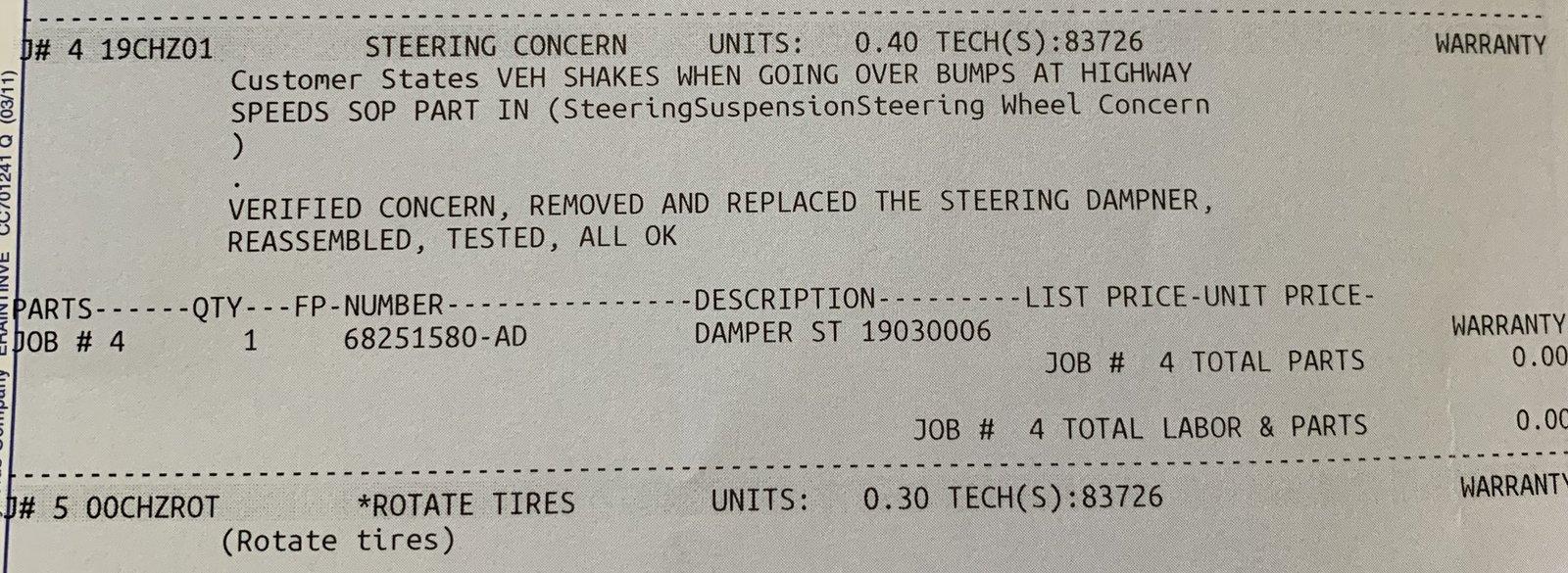 Jeep Wrangler JL Wobble issue- Dealer replaced Steering Stabilizer AE62AEE9-396B-4A38-9F49-924098BDA6CC