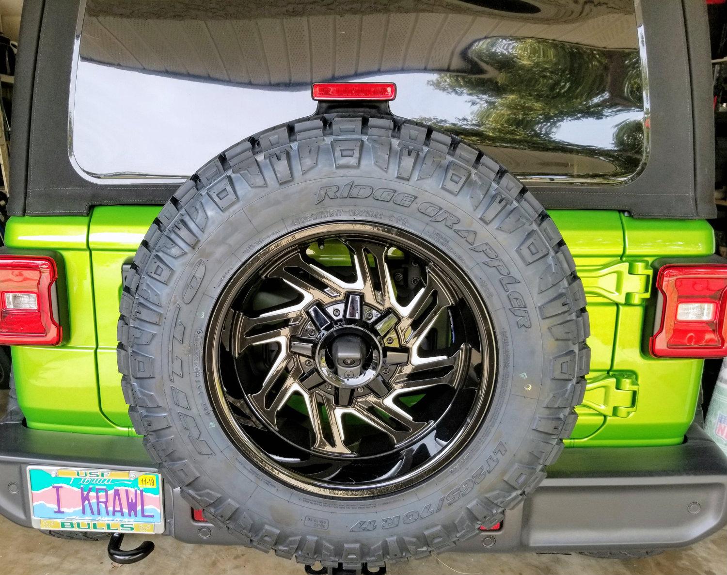 Jeep Wrangler JL New Shoes - Let's See Them! MOJO toxic wheel spare mounted