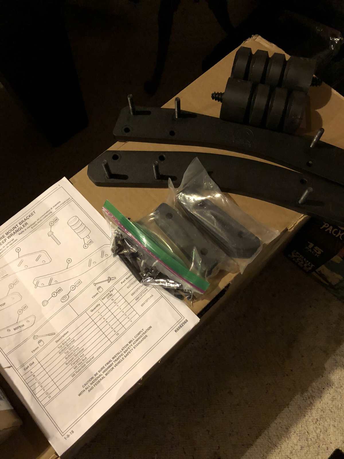 Jeep Wrangler JL Mopar Oversize Spare Tire Carrier Mounting Bracket And    Center High Mounted Stop Light Relocation EC64C977-053C-4489-8A5D-6992E6C50D95
