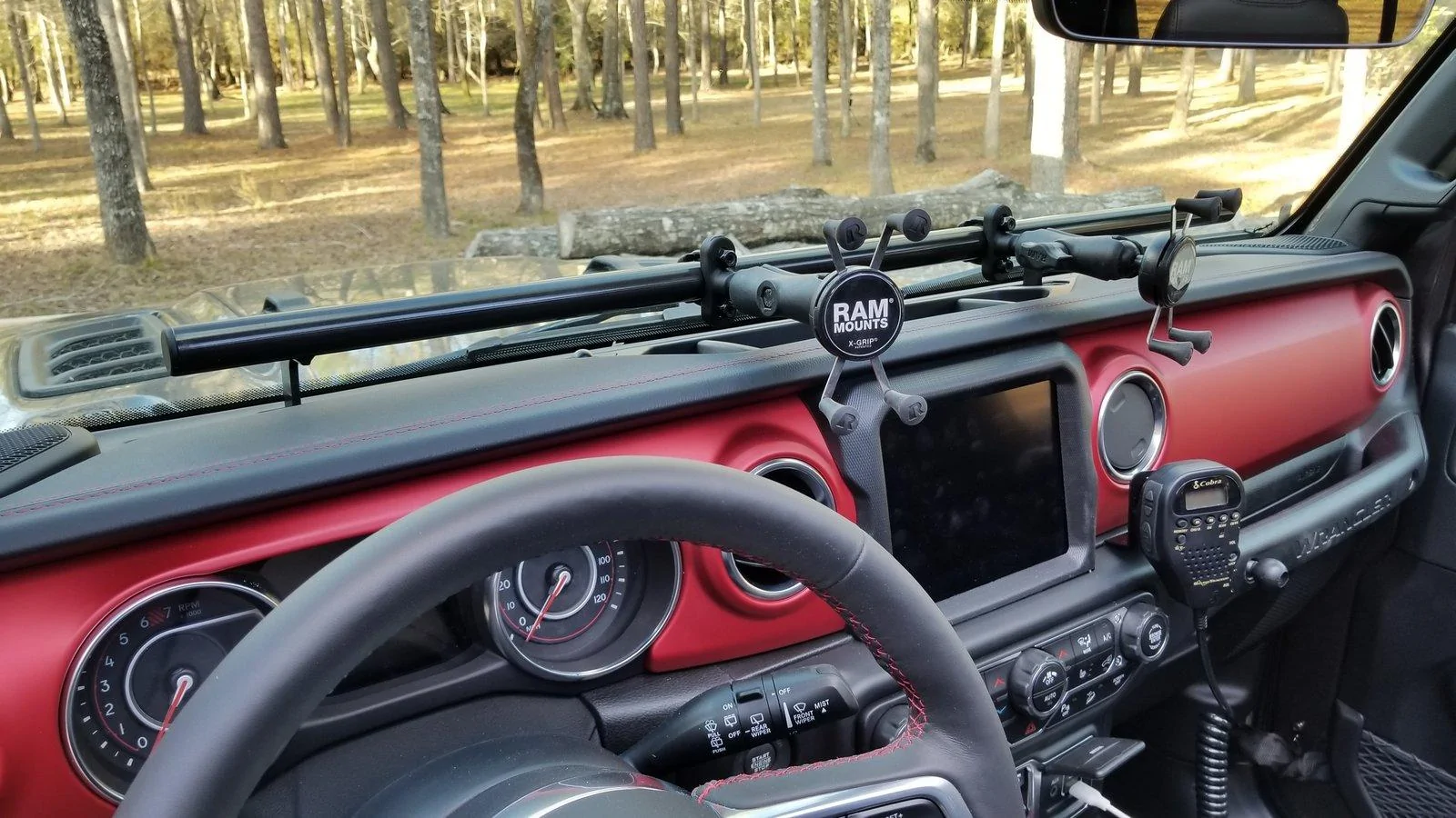 Jeep Wrangler JL Ram Mount for Passenger Grab Handle Accessory Mount Bar - Front 2