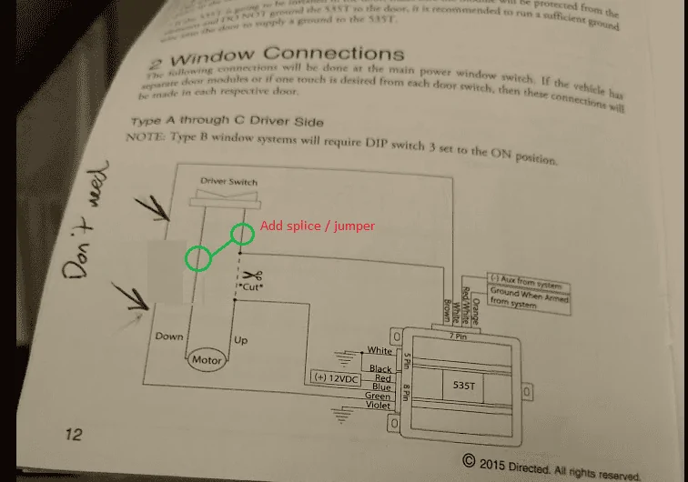Jeep Wrangler JL Window Auto up modification 535T wiring