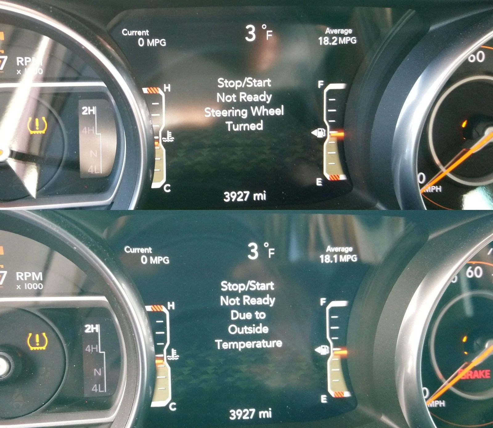 Jeep Wrangler JL Two new Start/Stop screens I hadn't noticed before StartStopScreens