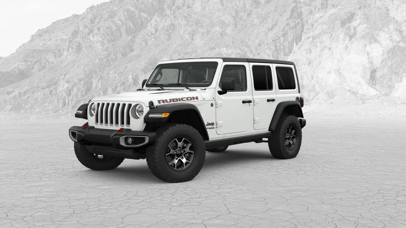 Jeep Wrangler JL Black top with painted side windows Black_White_Top_Front