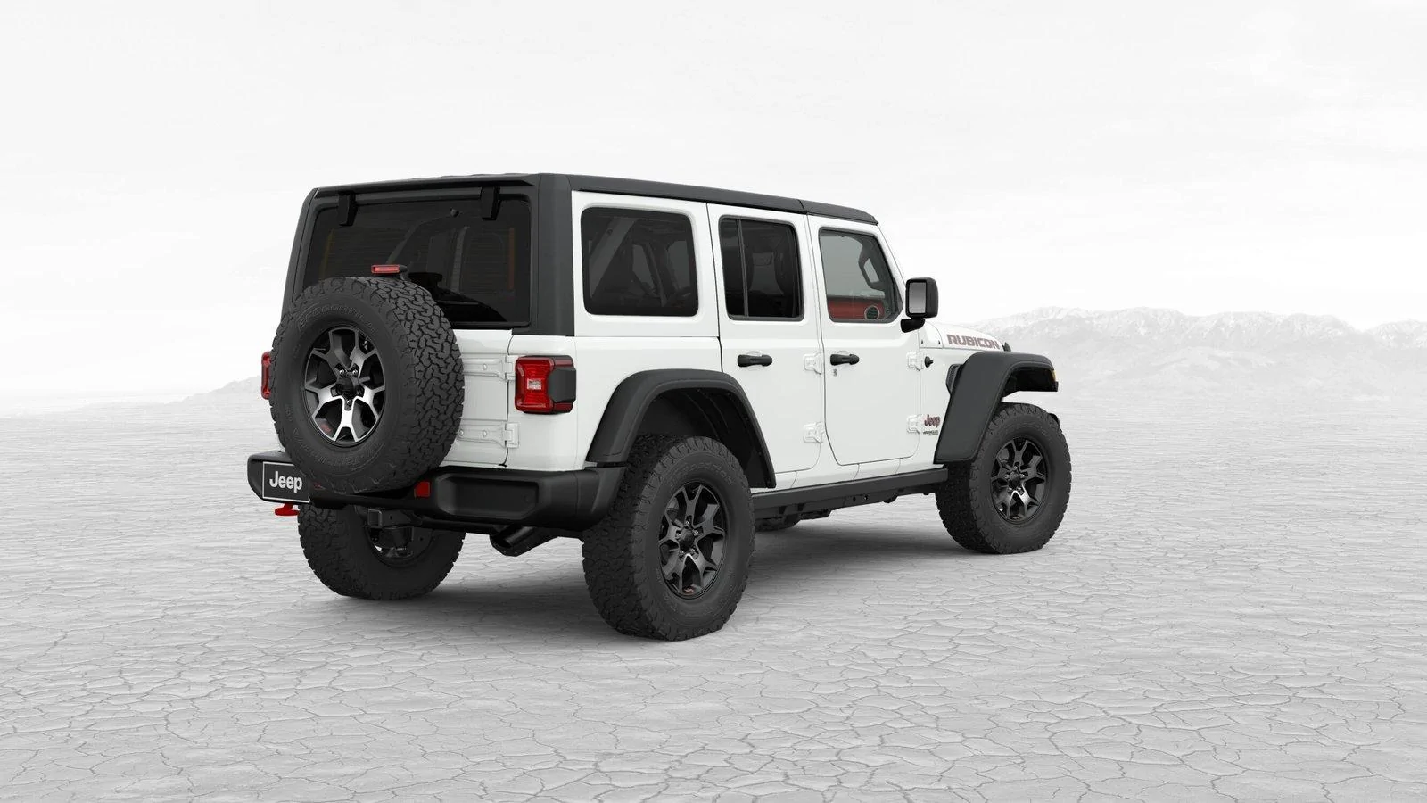 Jeep Wrangler JL Black top with painted side windows Black_White_Top_Rear