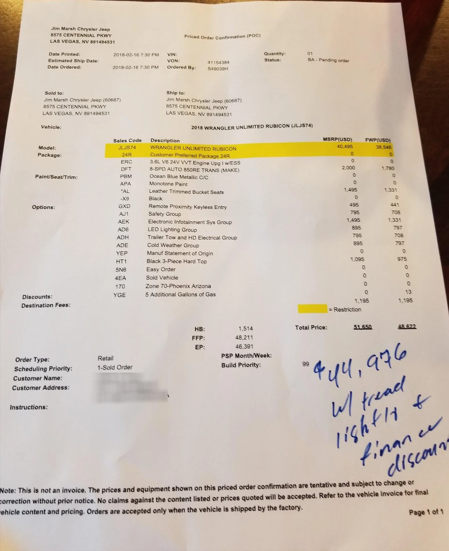 Jeep Wrangler JL Best deals found on a new JL? 20180217_052549