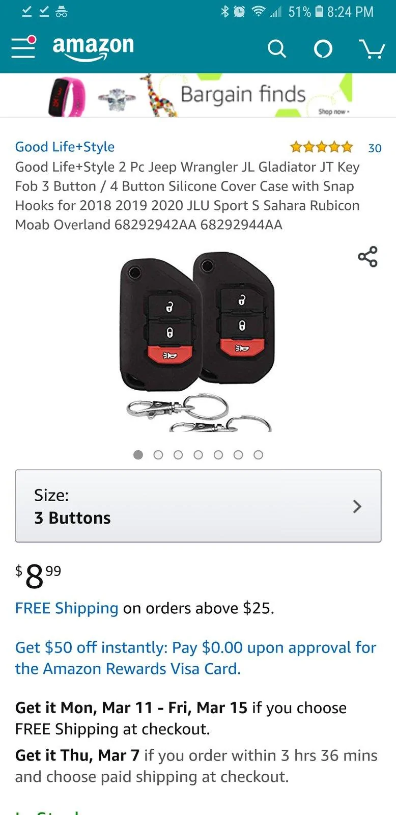Jeep Wrangler JL Fob key detension Screenshot_20190305-202401_Amazon Shopping