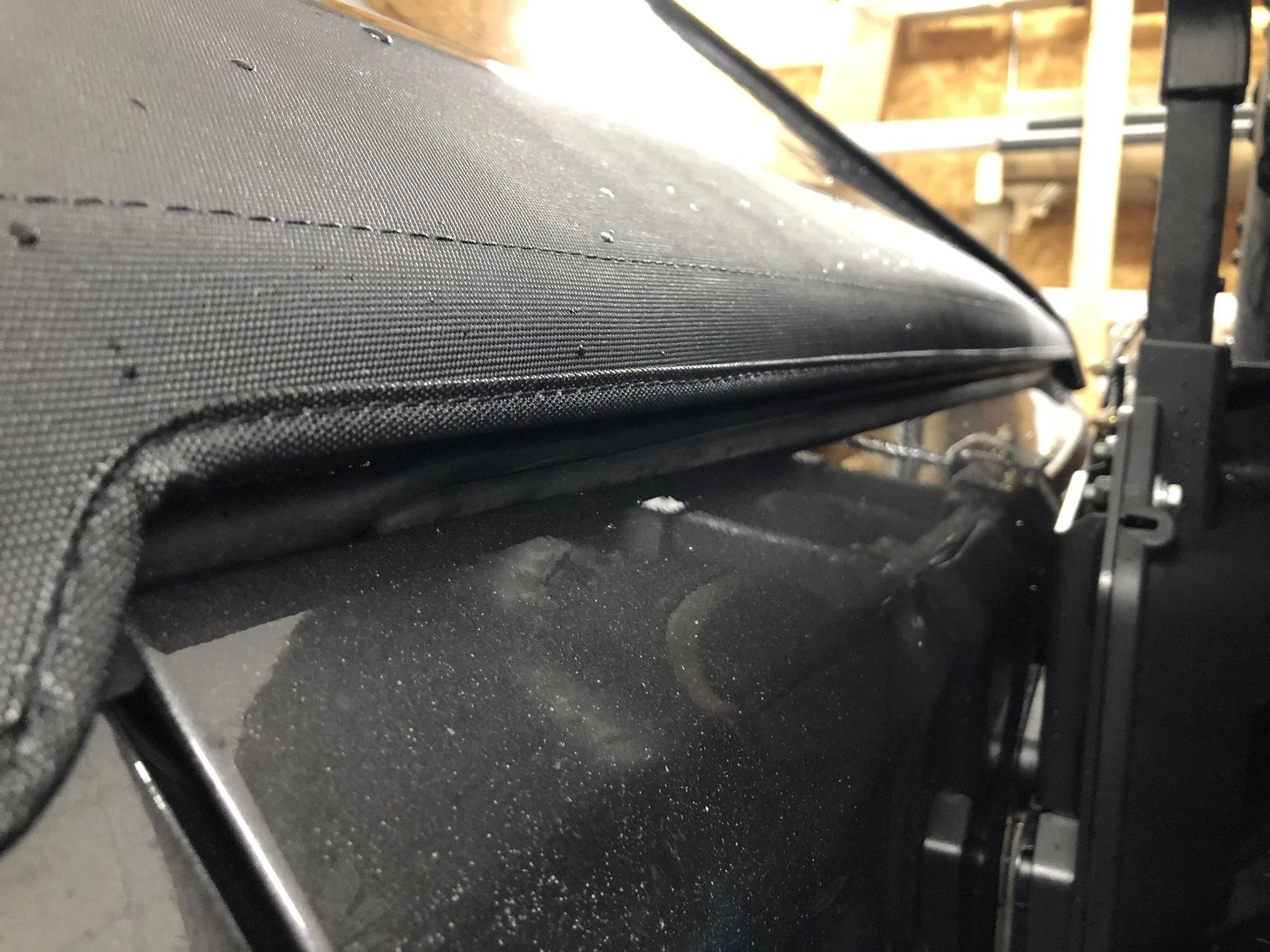 Jeep Wrangler JL Sailcloth (Black Diamond) Trektop Installed trekseal6