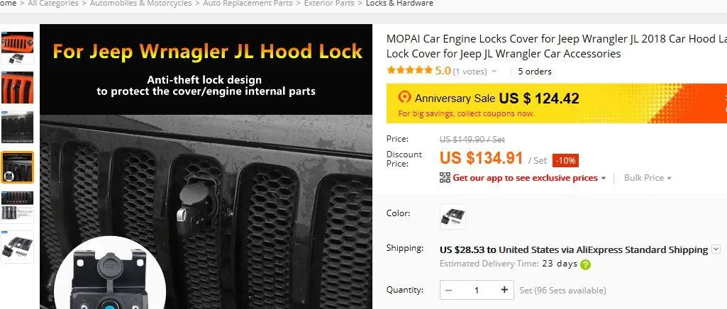 Jeep Wrangler JL JL Hood Lock Bolt Vs MOPAR lock