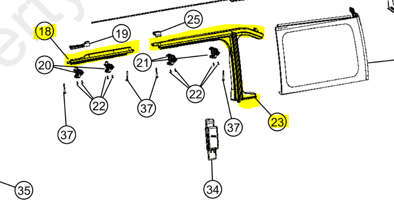 Jeep Wrangler JL Tan Soft Tops Soft Top Door Frames.PNG