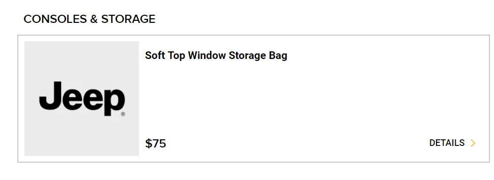 Jeep Wrangler JL Jeep Now Offering Window Storage Bag? Captur