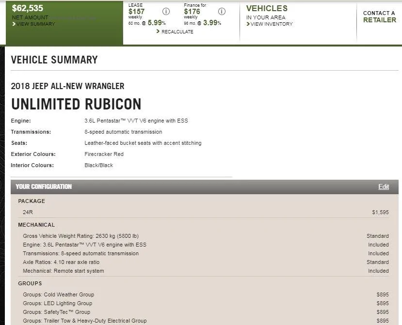 Jeep Wrangler JL Jeep Configurator Online Snip 1