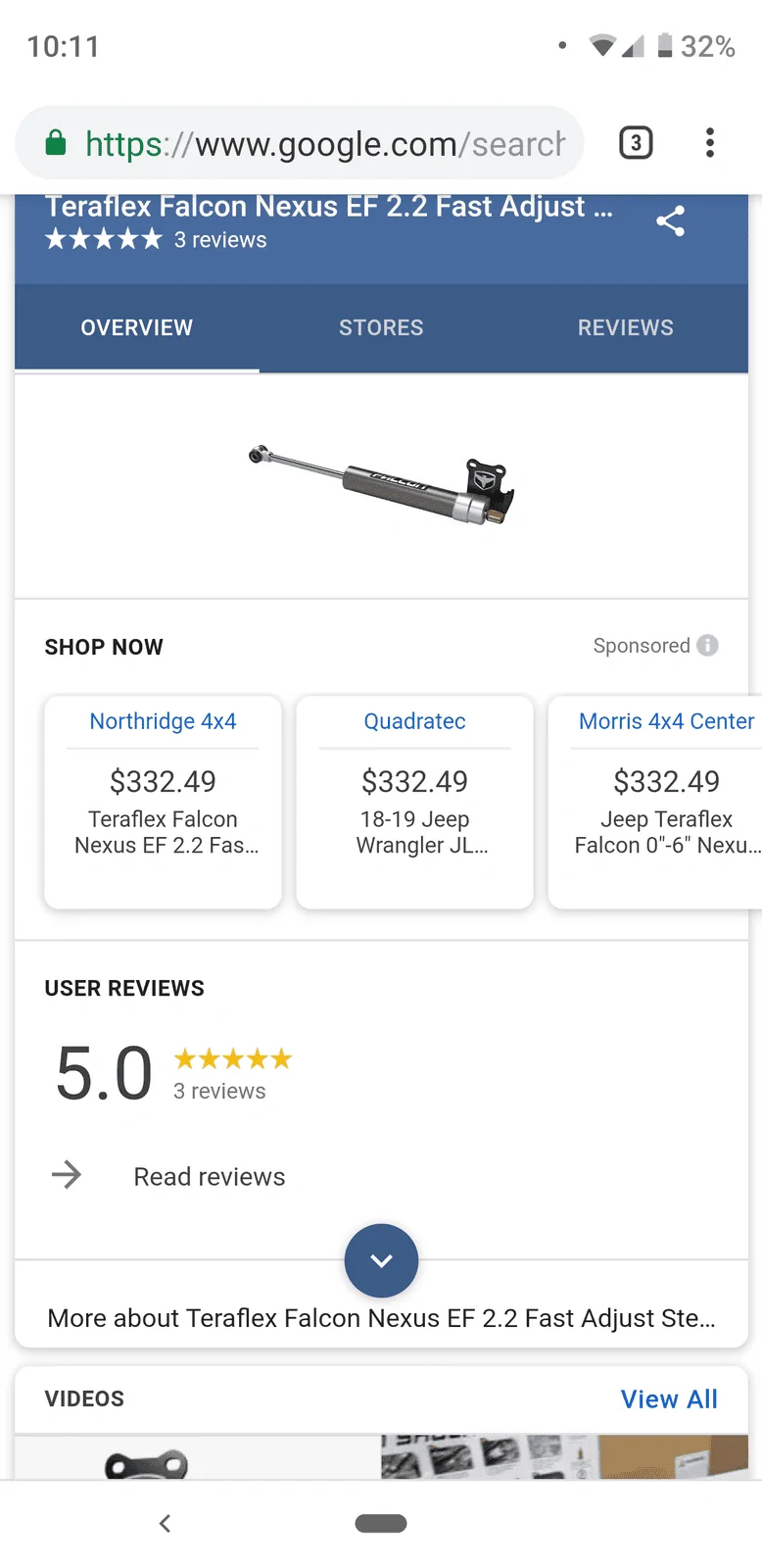 Jeep Wrangler JL FS Used Falcon Nexus 2.2 Adjustable steering stabilizer Screenshot_20190331-101156