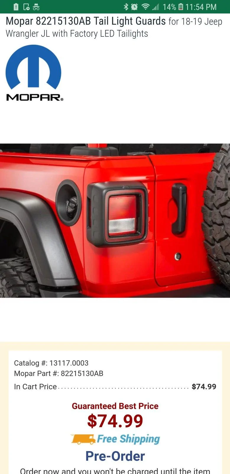 Jeep Wrangler JL Mopar taillight guards for JL LEDs pre order Screenshot_20190401-235436_Chrom