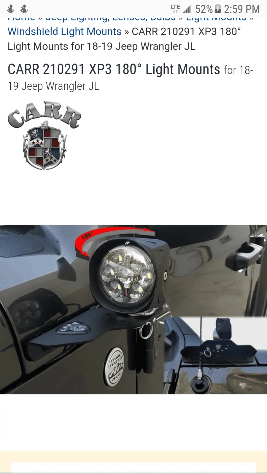 Jeep Wrangler JL Cube light bracket Screenshot_20190409-145959
