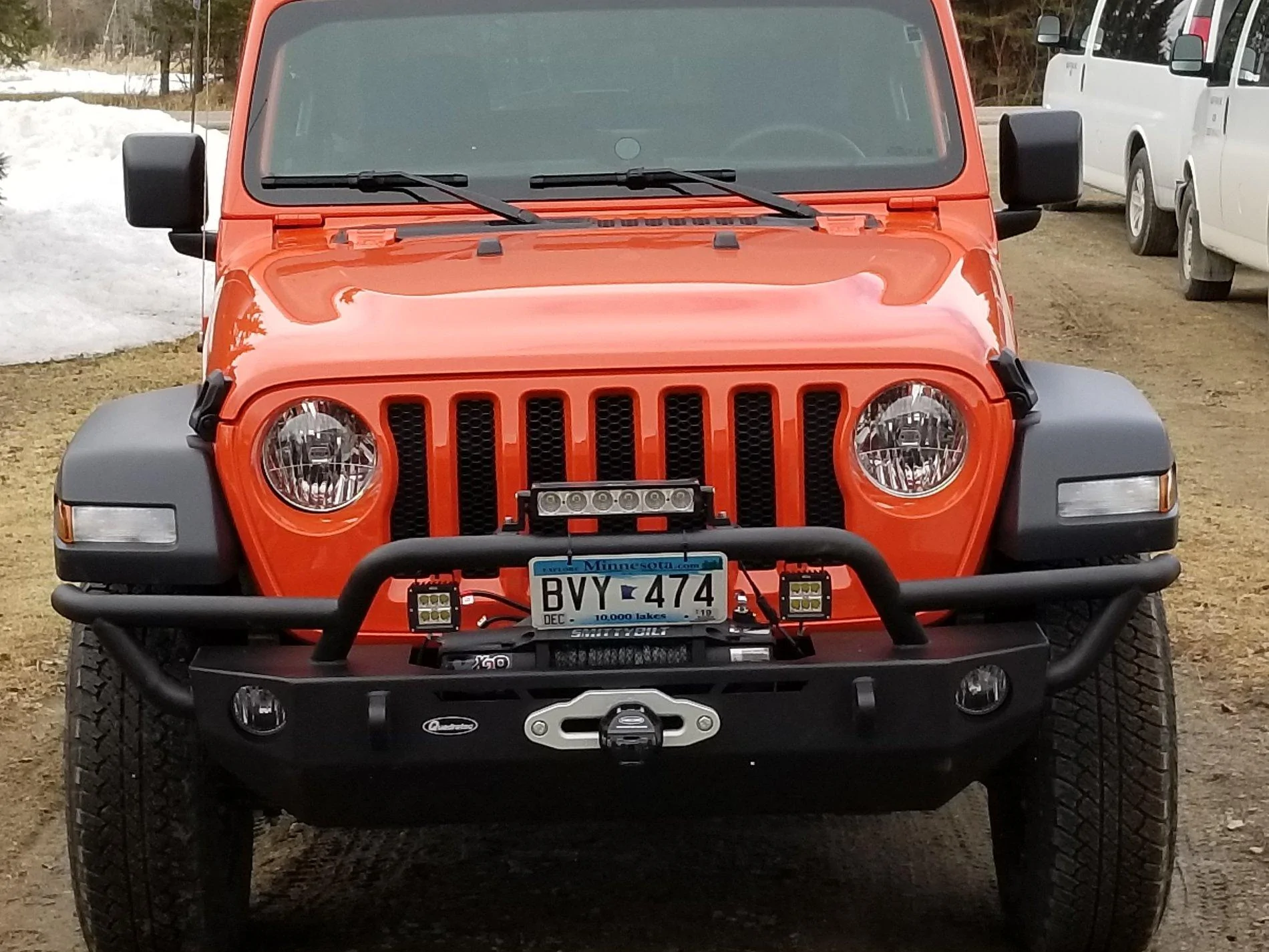 Jeep Wrangler JL Quadratec QRC full width front bumper installed 20190330_152625