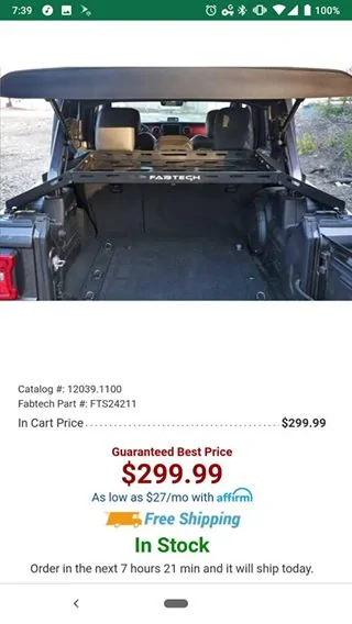 Jeep Wrangler JL Fabtech Interior Cargo Rack Jeep Wrangler JLU 56952790_10212502751518356_8654253904806019072_n
