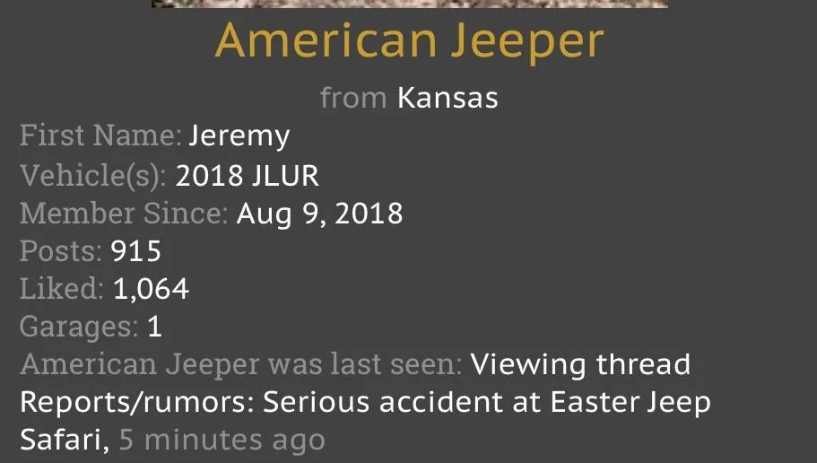 Jeep Wrangler JL Reports/rumors: Serious accident at 2019 Easter Jeep Safari 1A15FD33-3E04-461A-A782-F72C6162E908