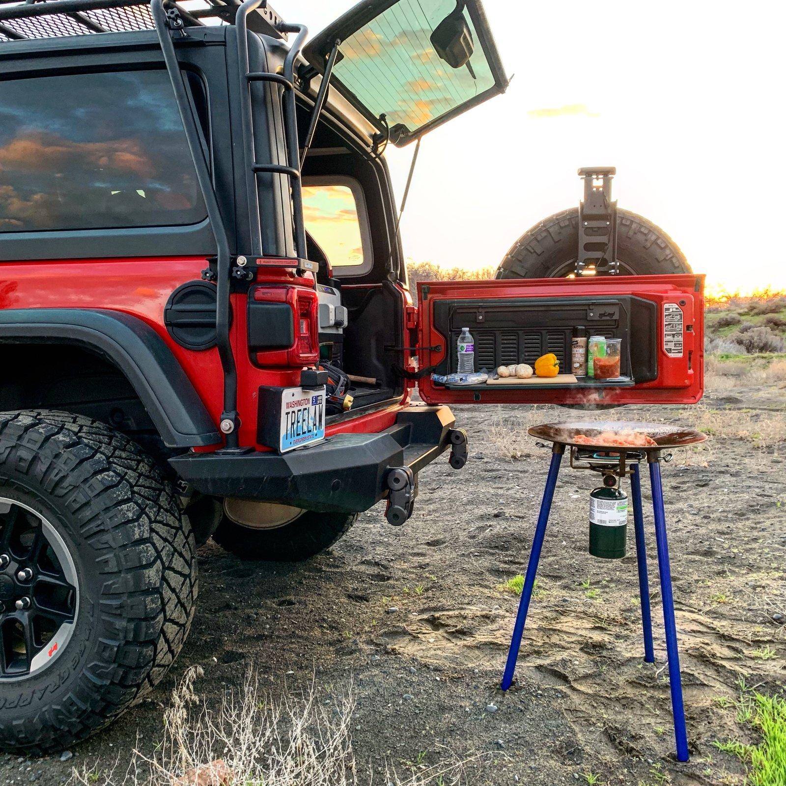 Jeep Wrangler JL Light-duty fold-up interior tailgate shelf. 89F2ECA9-D732-46BB-AB61-A92237C1577D