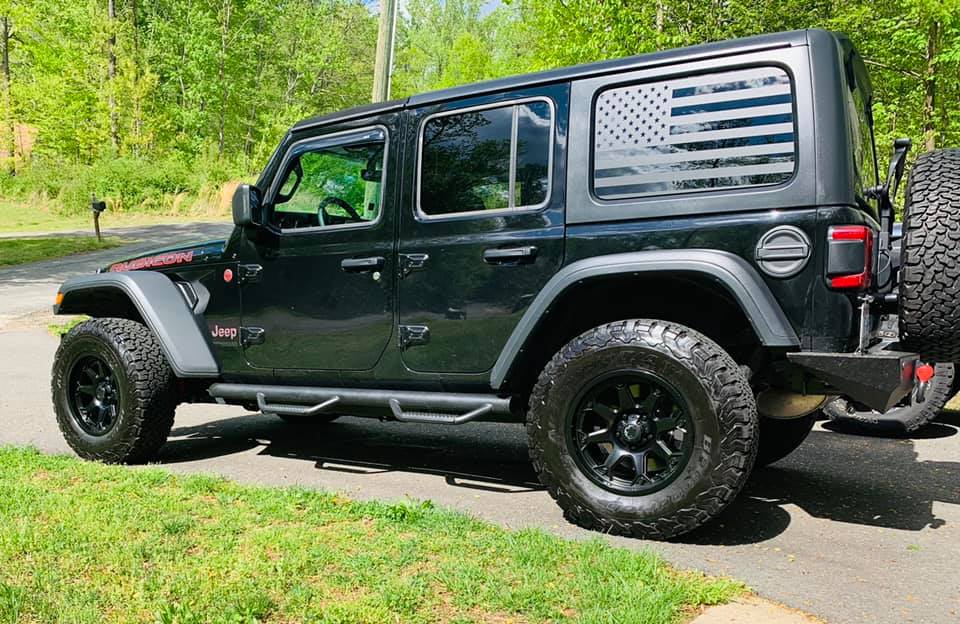 Jeep Wrangler JL American Flag Window Decal (hard tops) Fla