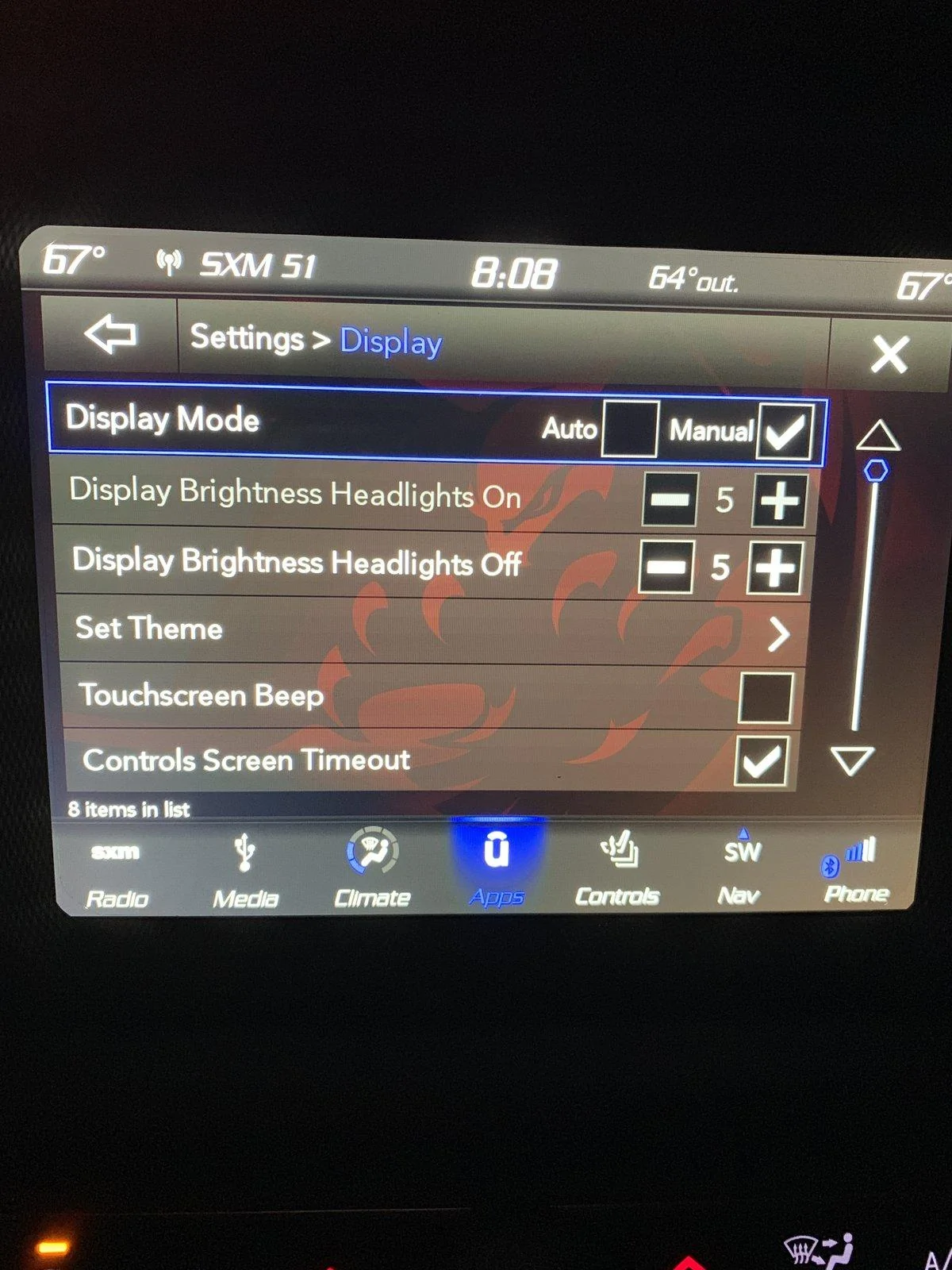 Jeep Wrangler JL Night Mode on 8.4 Nav IMG_5091