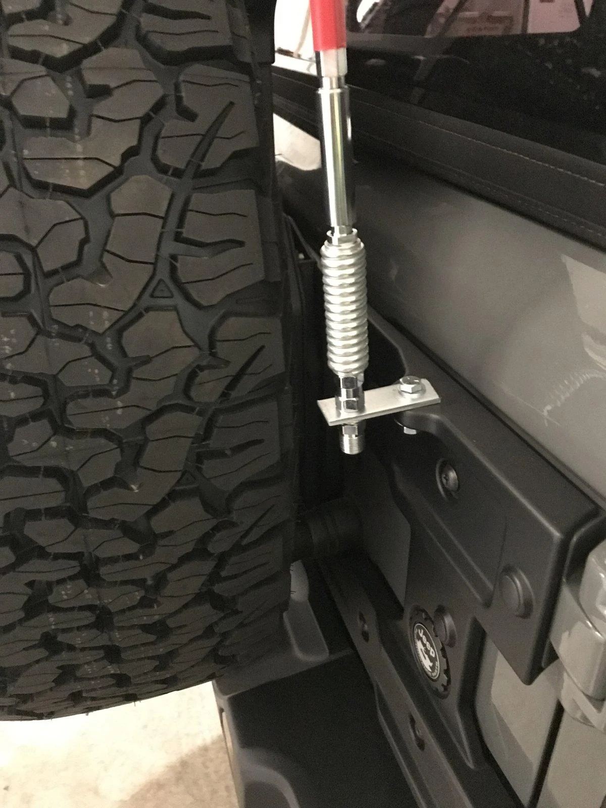Jeep Wrangler JL Antenna mount using Mopar Reinforcement bracket 6ECF8E0E-1811-4DF0-985F-51AEA2234B4B