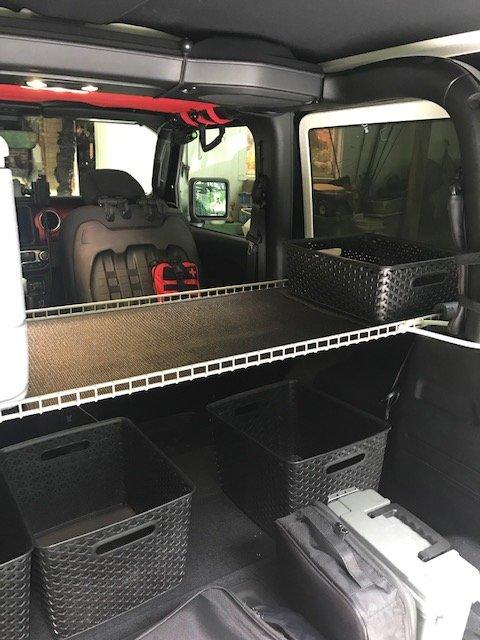 Jeep Wrangler JL Rollbar mounted cargo shelf IMG_3854