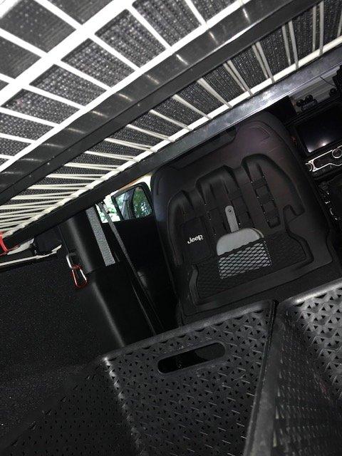 Jeep Wrangler JL Rollbar mounted cargo shelf IMG_3858