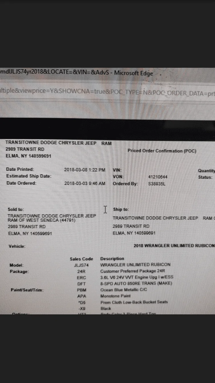 Jeep Wrangler JL Does this look right for a customer order? 1693C8AA-8FC1-4DF8-8324-92E9A6FE1BE4