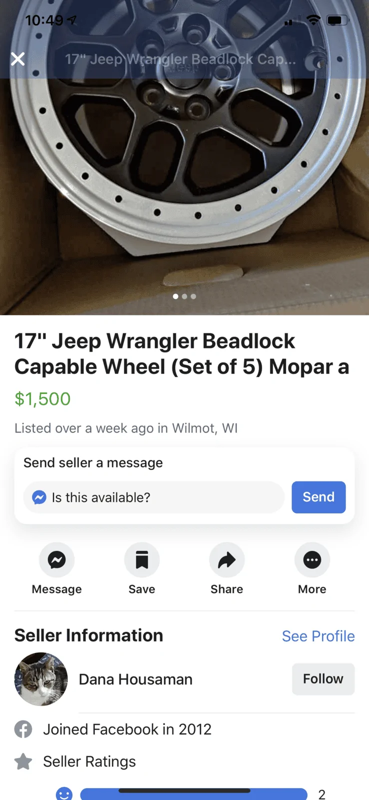 Jeep Wrangler JL WTB - In SoCal or shipped: Mopar Beadlock wheels (simulated ring) 709CB161-298F-40B7-A433-2153A439D92D