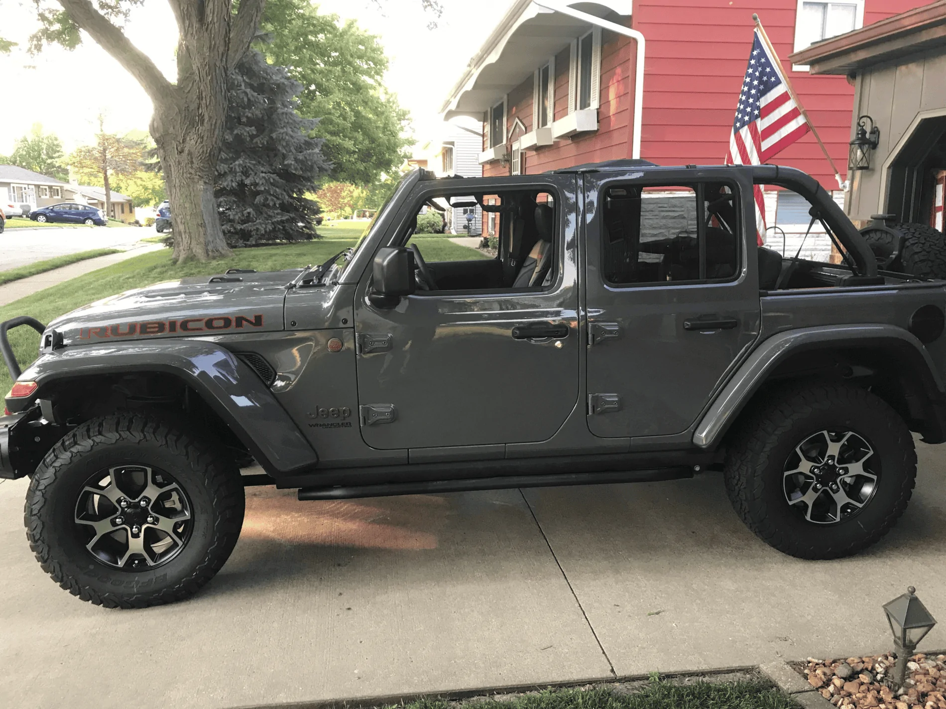 Jeep Wrangler JL Memorial Day Jeeps - Flags!! Sting-Gray topless