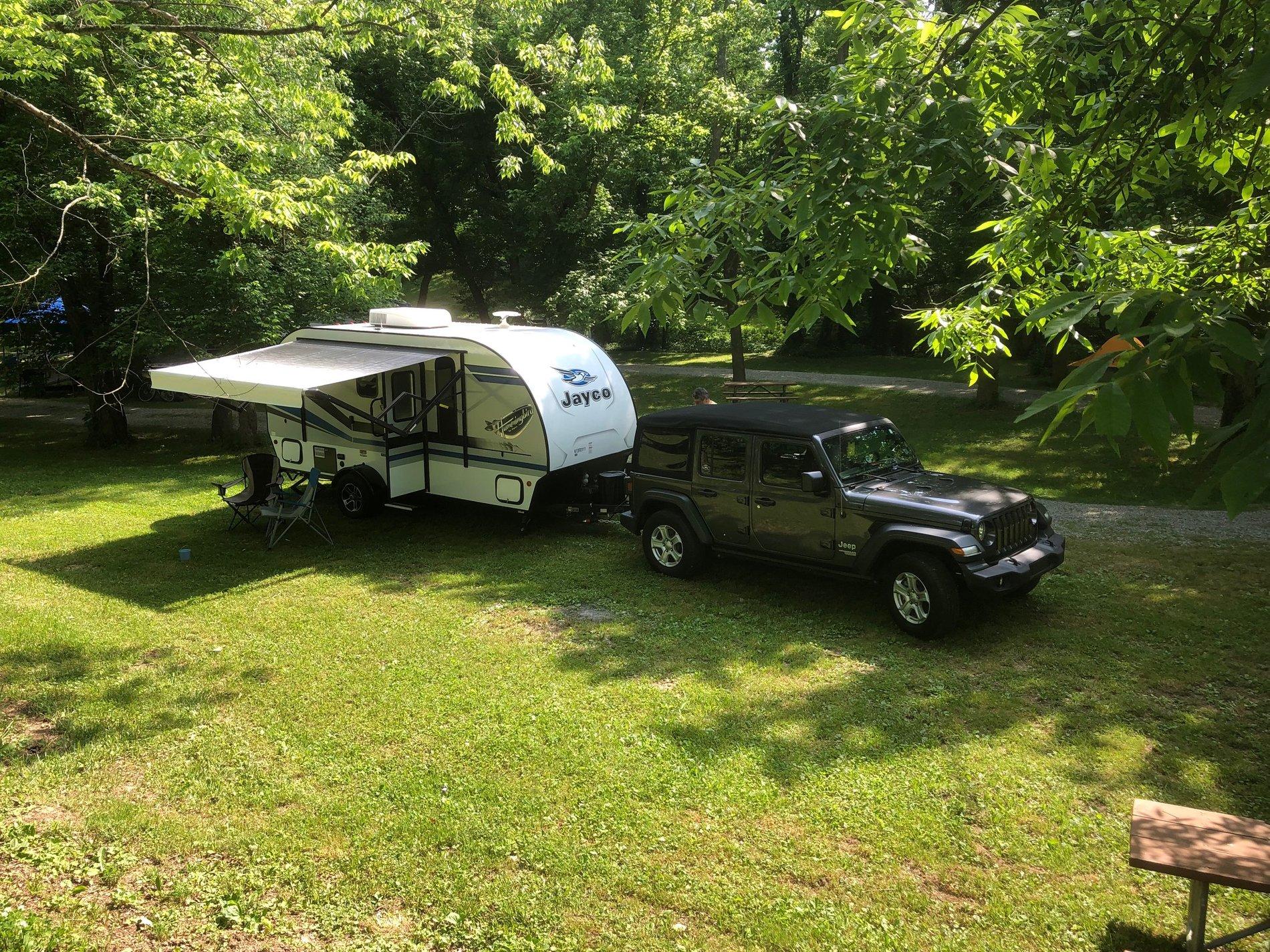 Jeep Wrangler JL JLU pulling a travel trailer? No problem! Jeep at Boonesboro