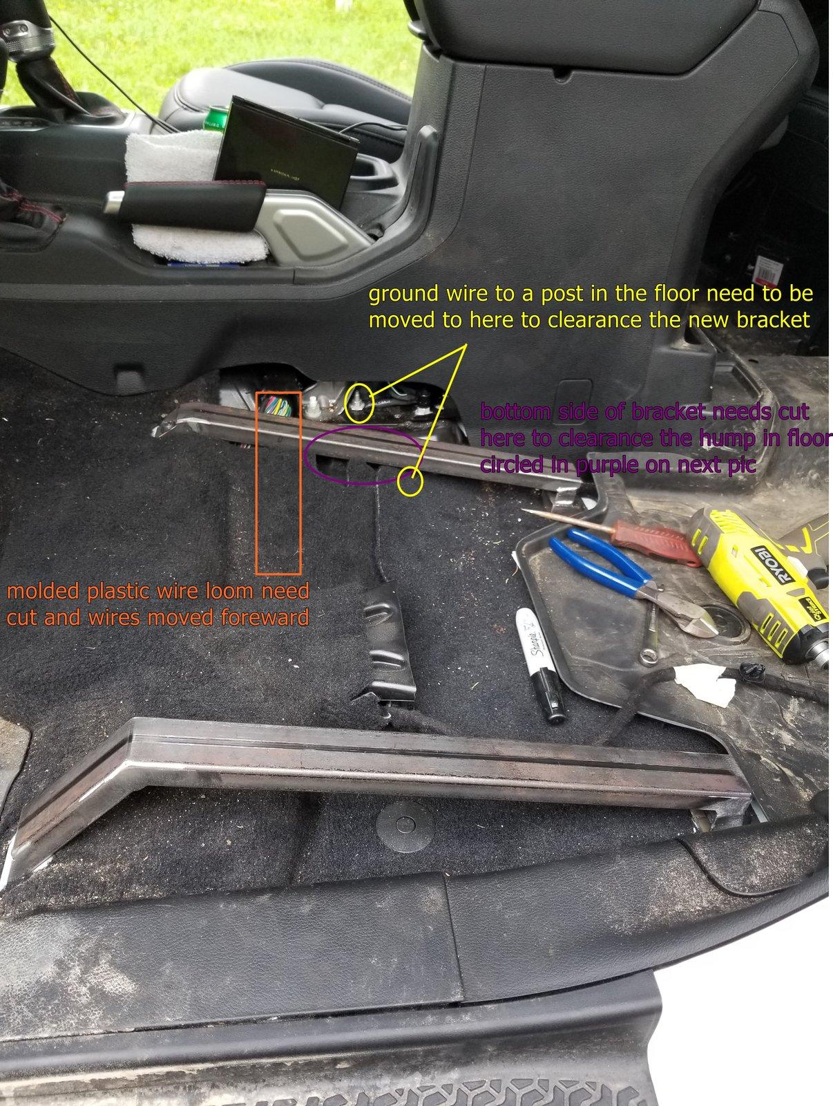 Jeep Wrangler JL DIY Seat relocation brackets 20190609_101021