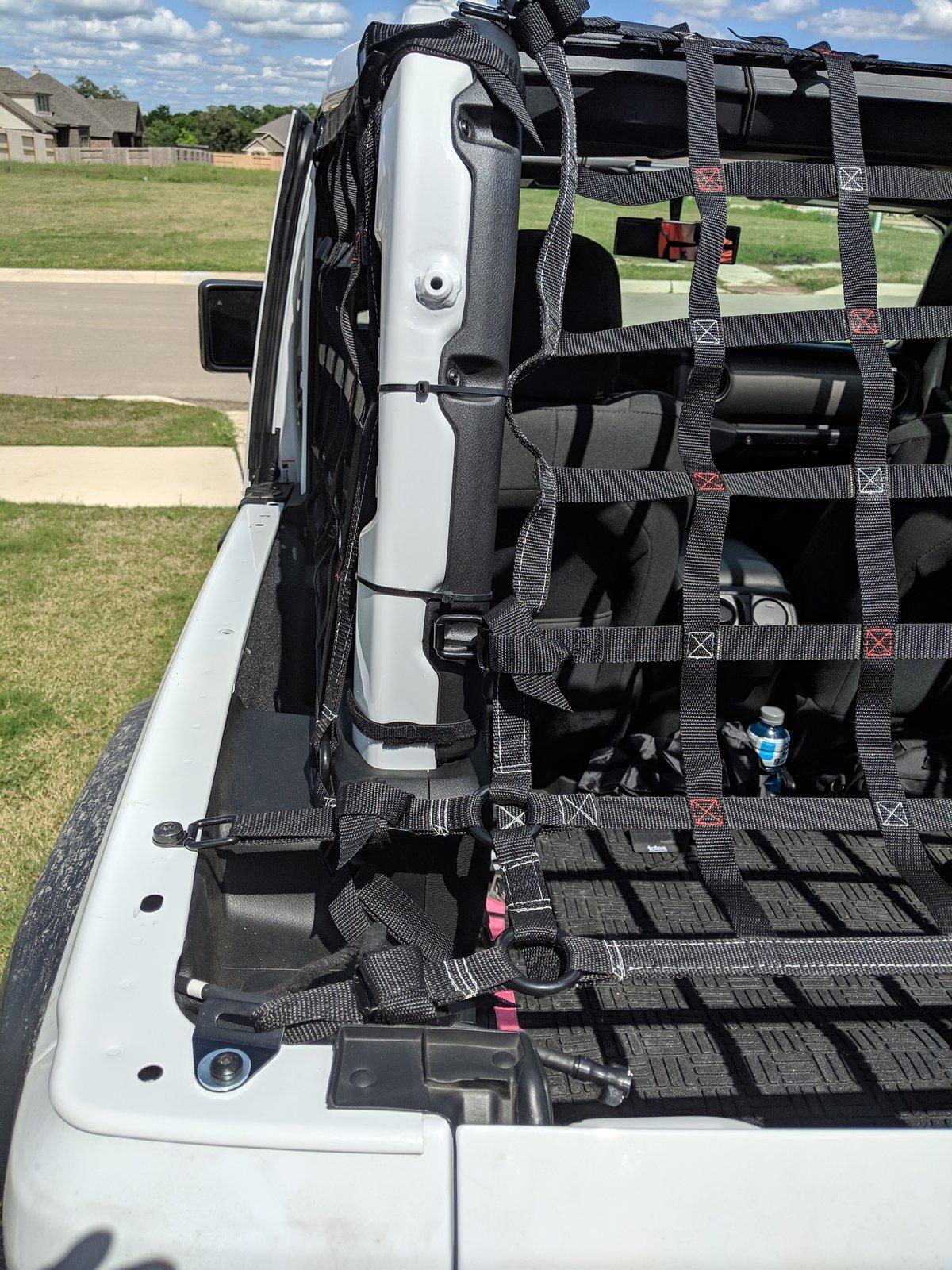 Jeep Wrangler JL Raingler side and top nets installed 2019-05-04 15.38.56
