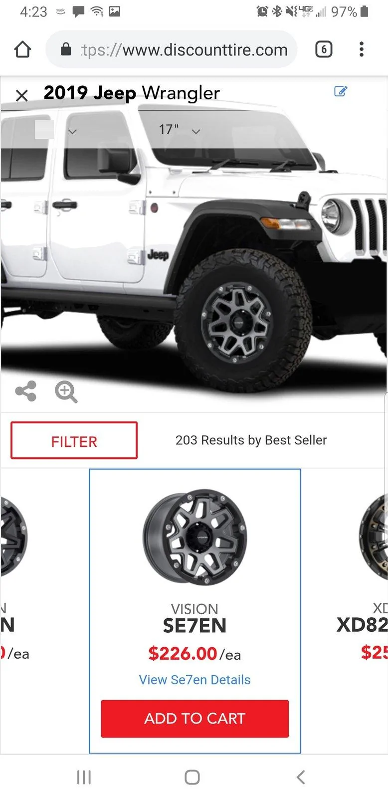 Jeep Wrangler JL Why is picking out rims so difficult!? Screenshot_20190718-162357_Chrom