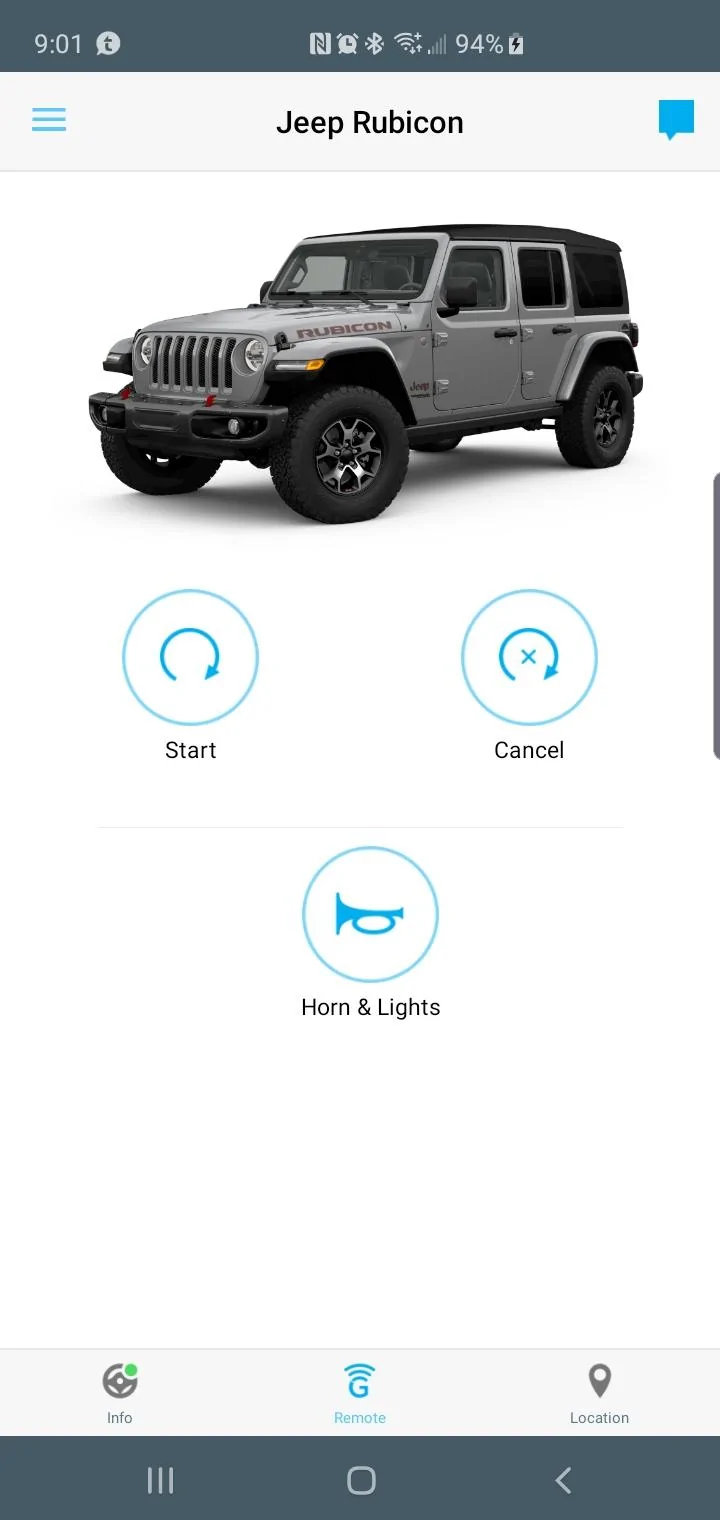 Jeep Wrangler JL Uconnect App missing Lock and Unlock Screenshot_20190729-210123_Uconnect