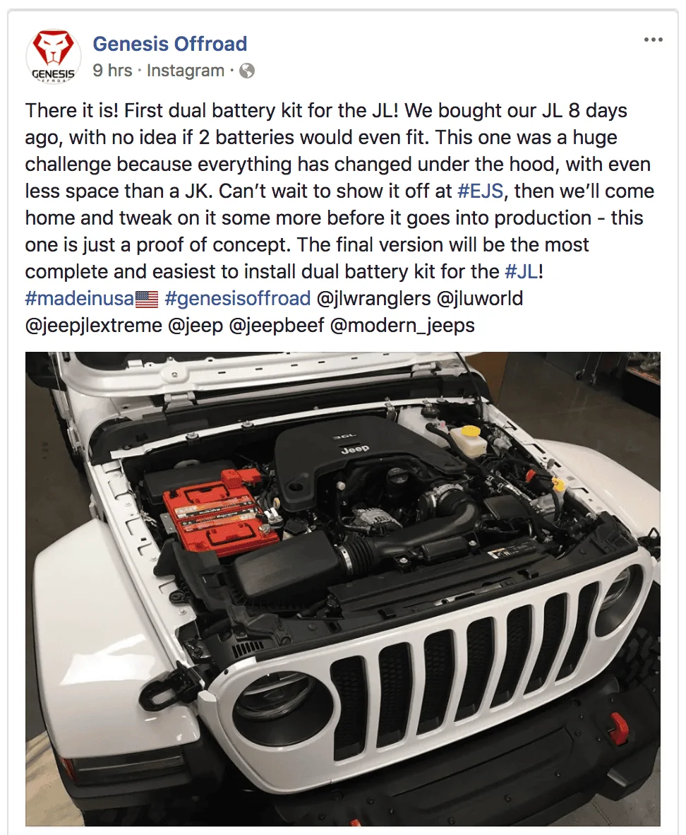 Jeep Wrangler JL Genesis Off-Road Dual Battery Kit Screen Shot 2018-03-16 at 10.36.54 PM