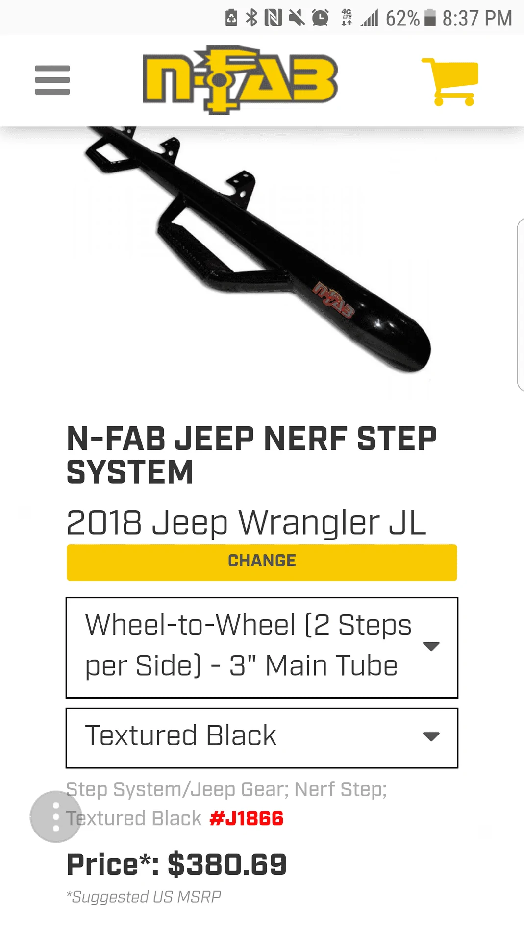Jeep Wrangler JL Rough country side steps Screenshot_20180317-203749