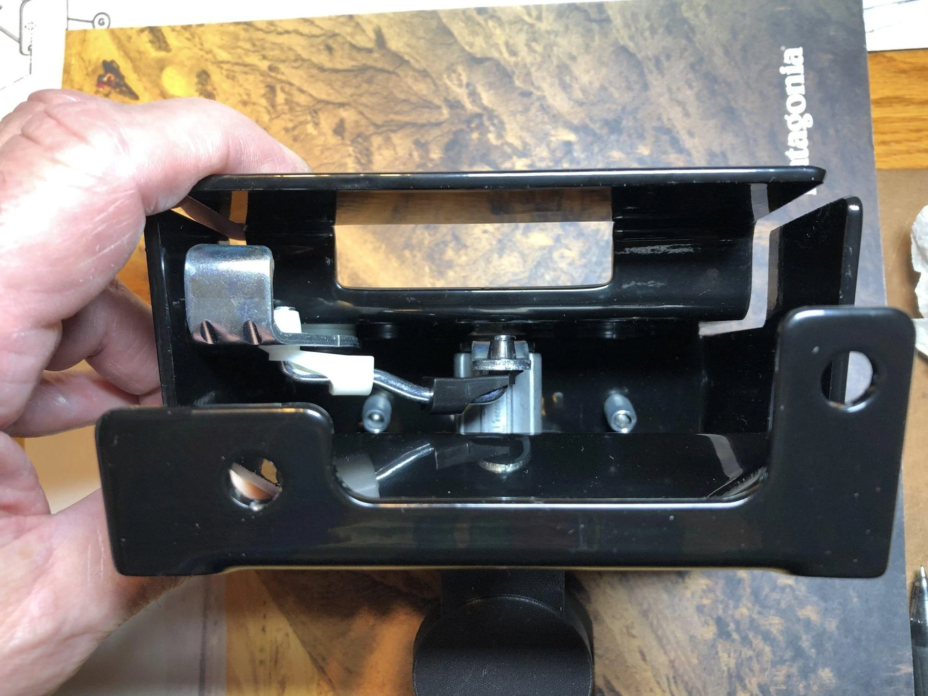 Jeep Wrangler JL MOPAR Hood Lock Kit Assembly Notes and Photos 3 Lock Mechanism Top Unlocked
