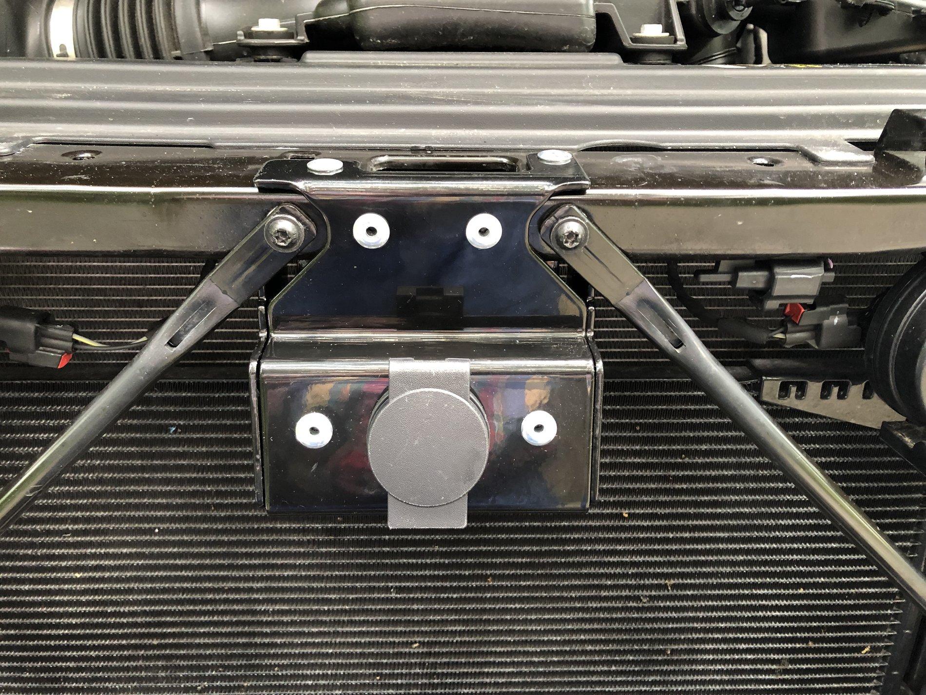 Jeep Wrangler JL MOPAR Hood Lock Kit Assembly Notes and Photos 11 Finished Closeup Grill Off