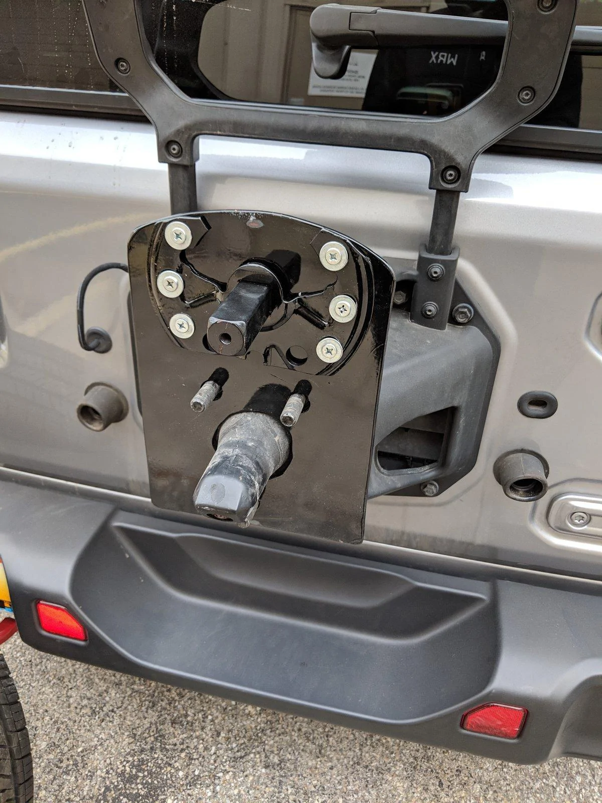 Jeep Wrangler JL Thule SpareMe Bike Rack Relocation Bracket Template img_20190402_162735-jpg