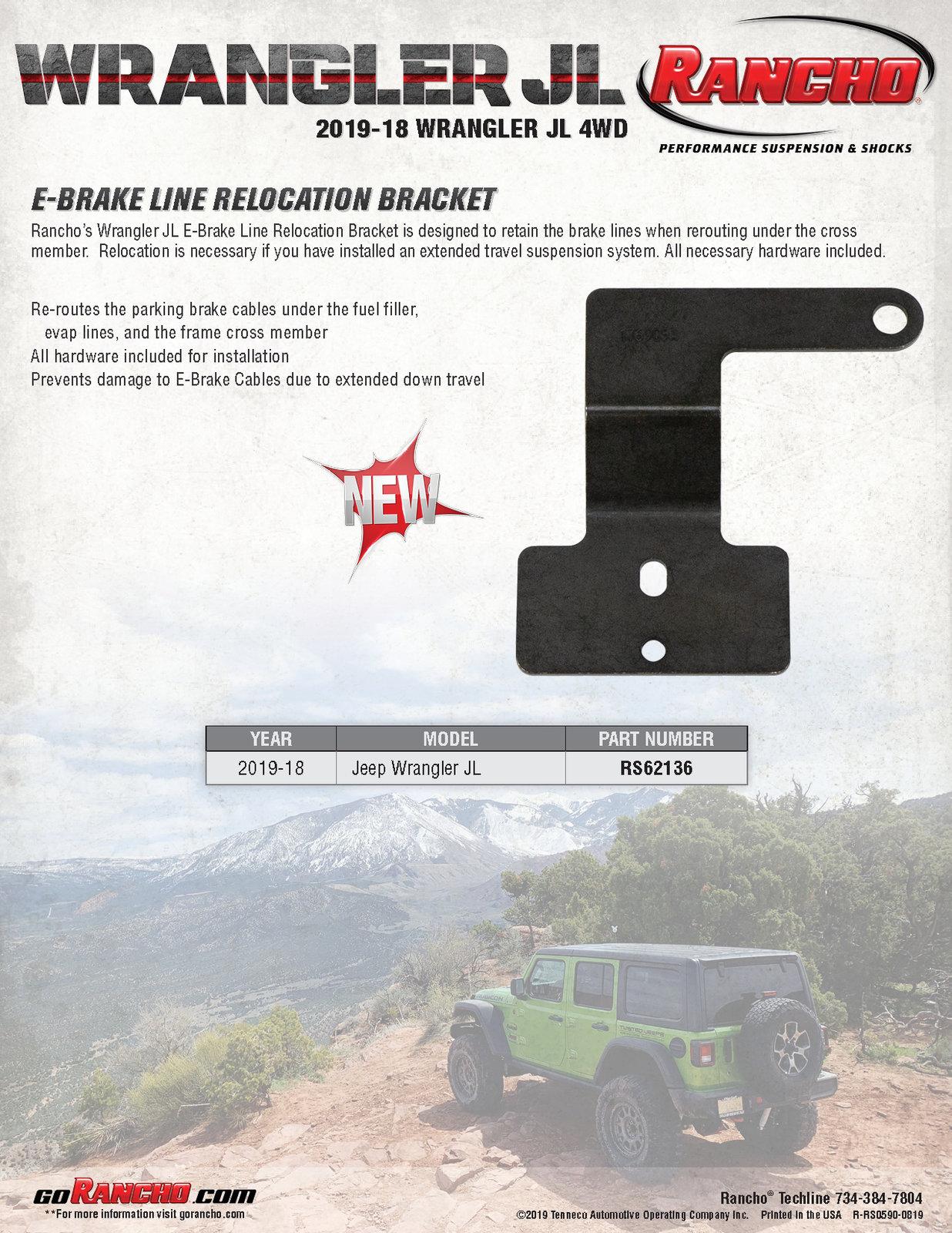 Jeep Wrangler JL JL e-brake relocation bracket jl_rs62136