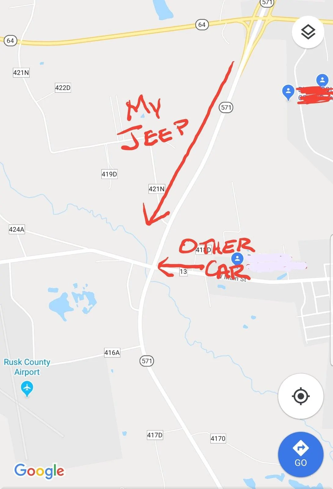 Jeep Wrangler JL Had a Wreck 8-11 Screenshot_20190829-133845_Maps