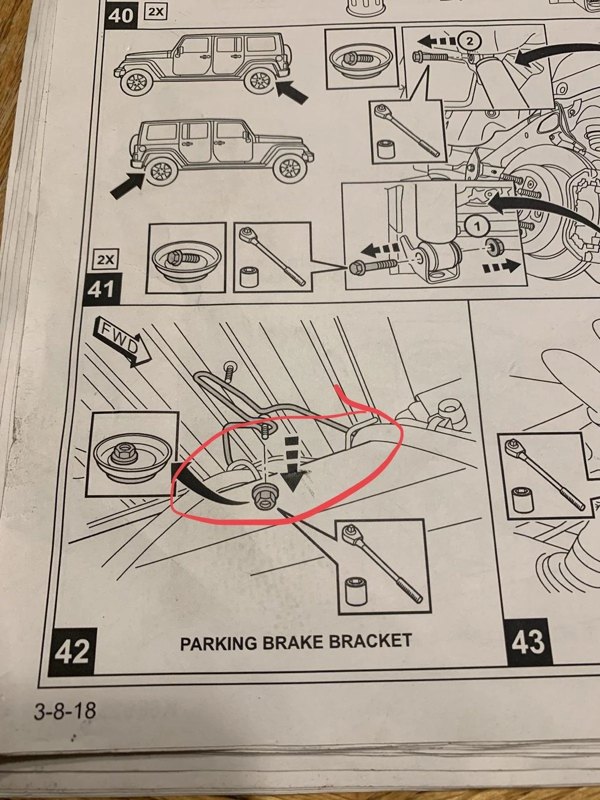 Jeep Wrangler JL Parking brake bracket location A9FDE46F-015F-4674-A2E2-0F7A97DA3134