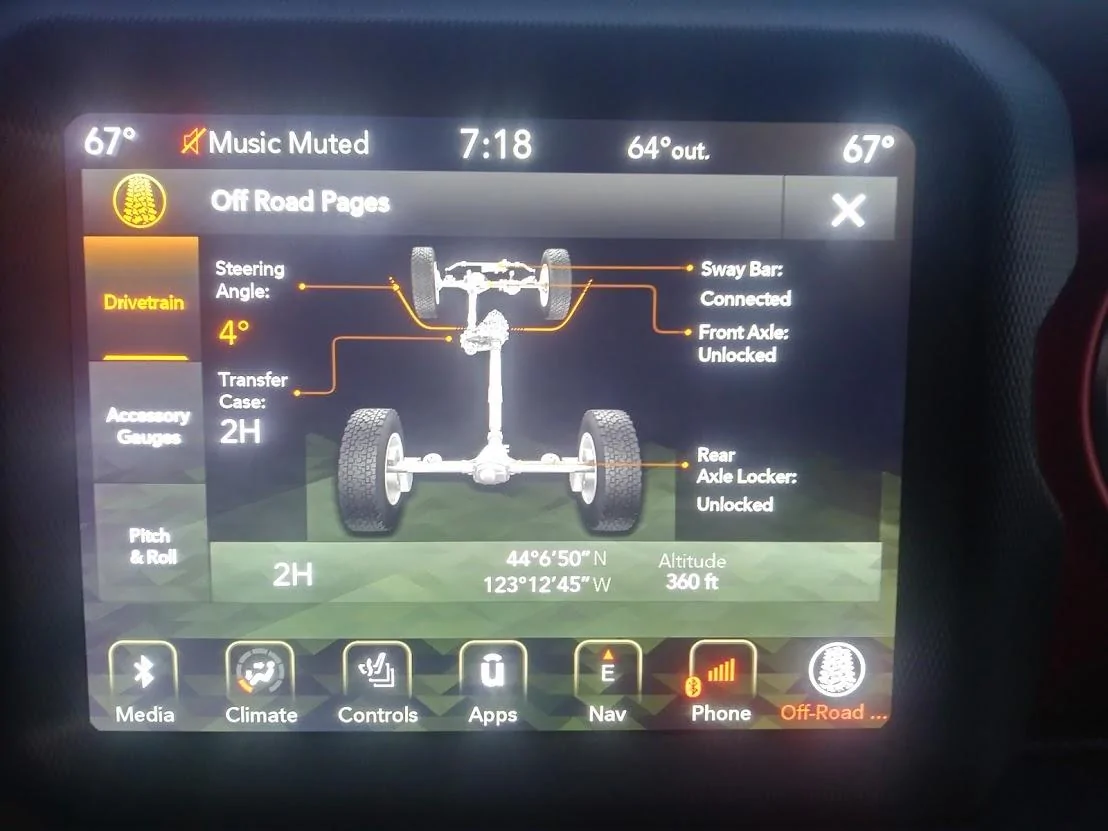 Jeep Wrangler JL UTM Coordinates on Offroad Nav System Offroad Pages