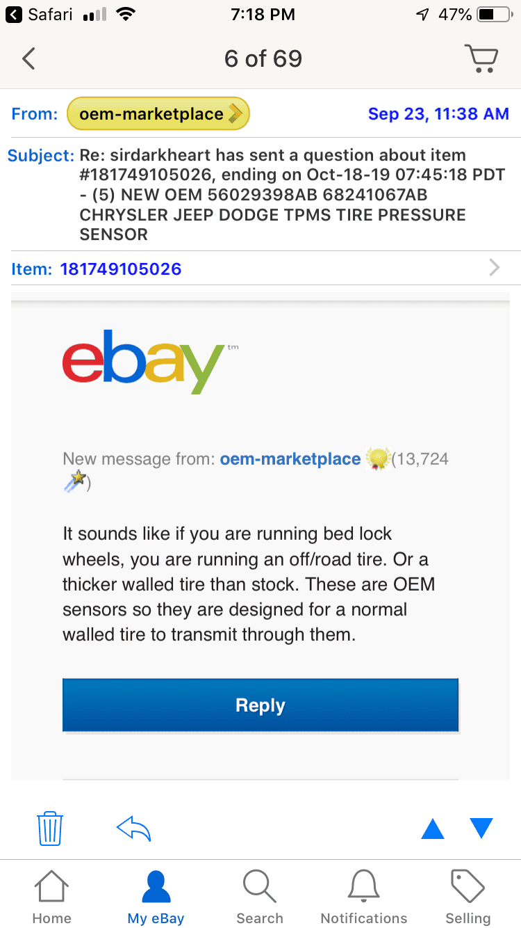 Jeep Wrangler JL TPMS Sensors 888AB063-D292-490B-9E8A-F4EF903C069A