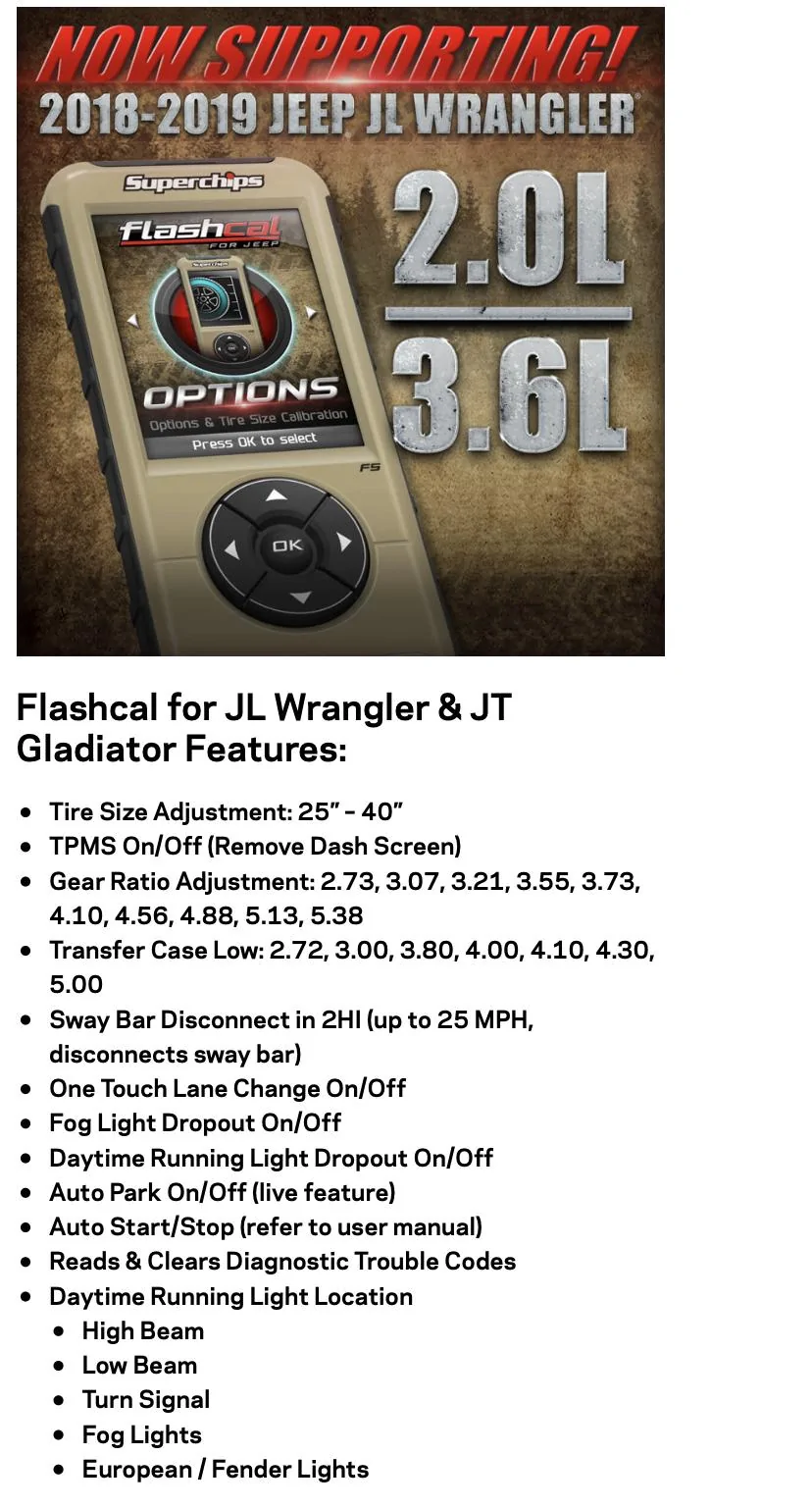 Jeep Wrangler JL Superchips Flashcal (unopened box) SOLD E8CAD5E9-2068-452A-A731-85ED97644F4B